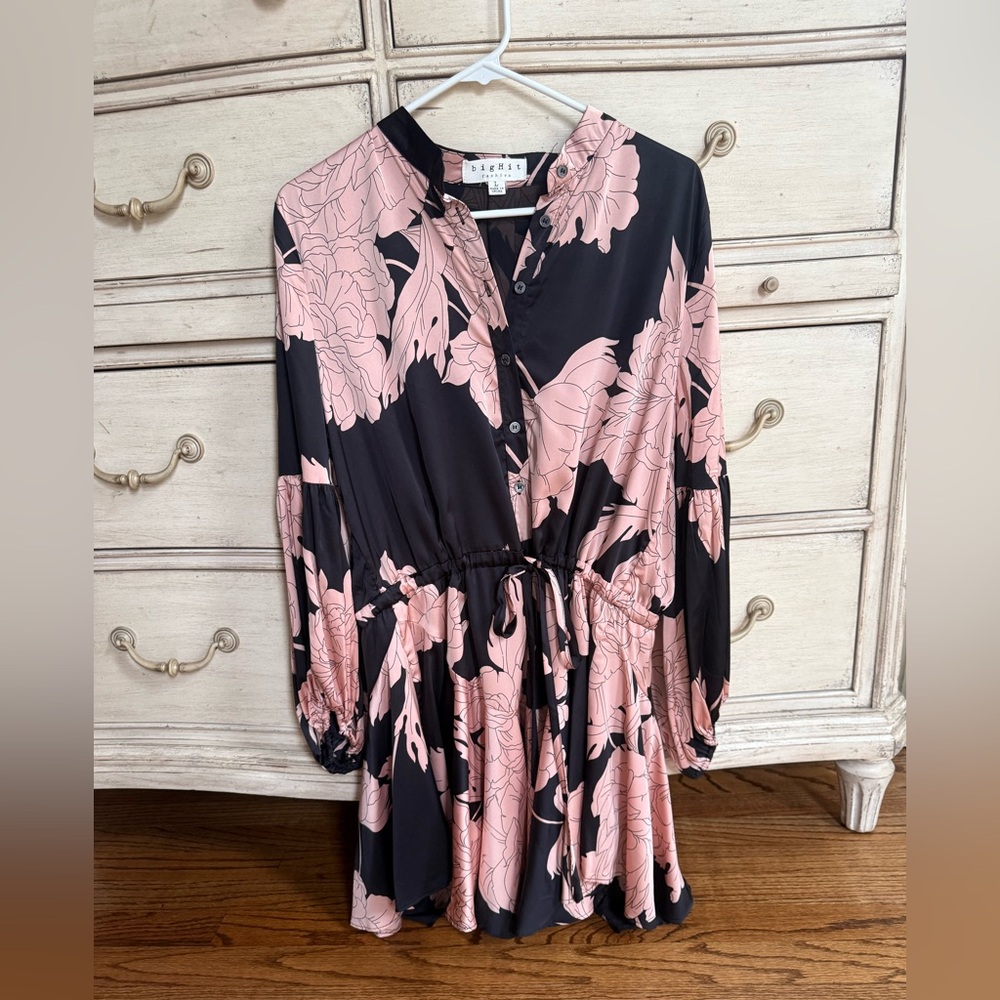 Floral Black and Pink Dress